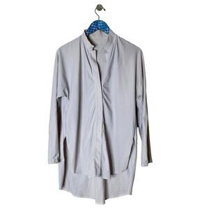 ADAY Something Borrowed Oyster Light Gray Shirt Size Medium